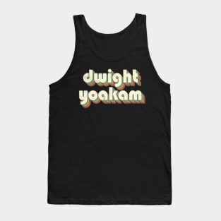 Retro Vintage Rainbow Dwight Letters Distressed Style Tank Top